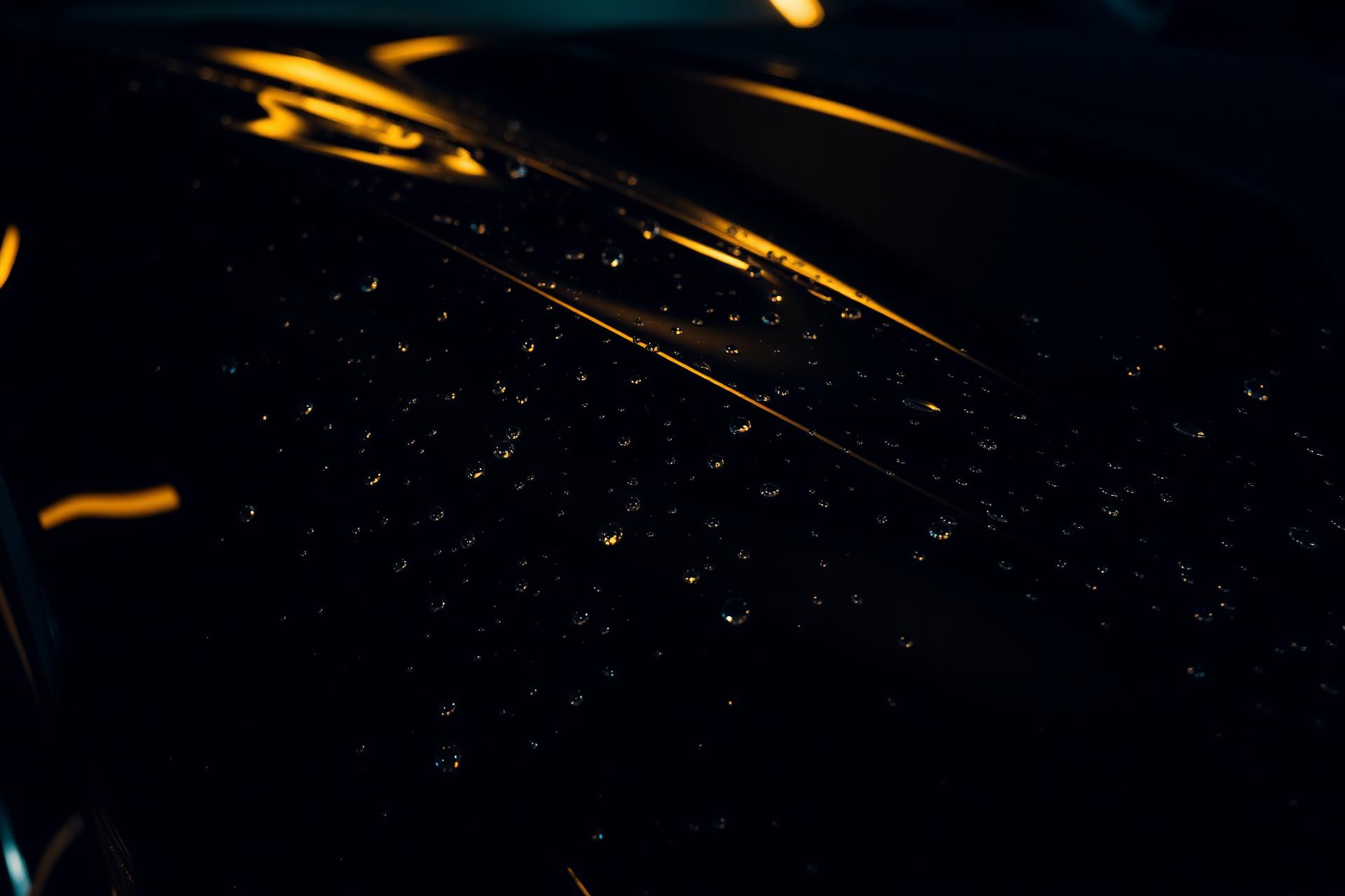 Glossy black detailed car